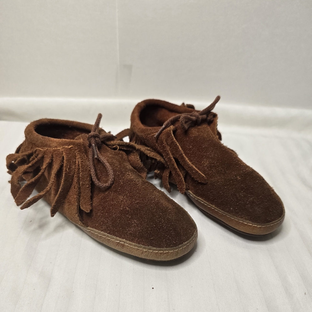 Brown Suede Kids Moccasins